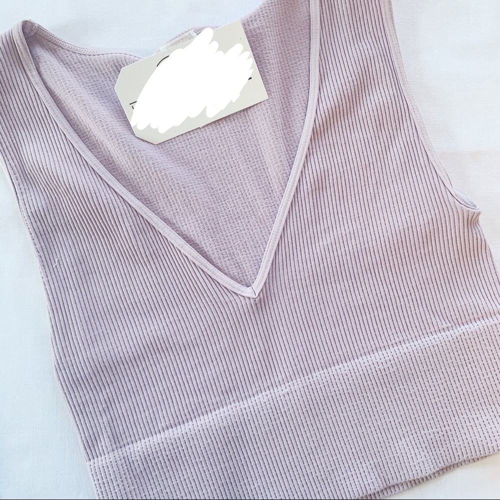 Ribbed Purple Crop Top